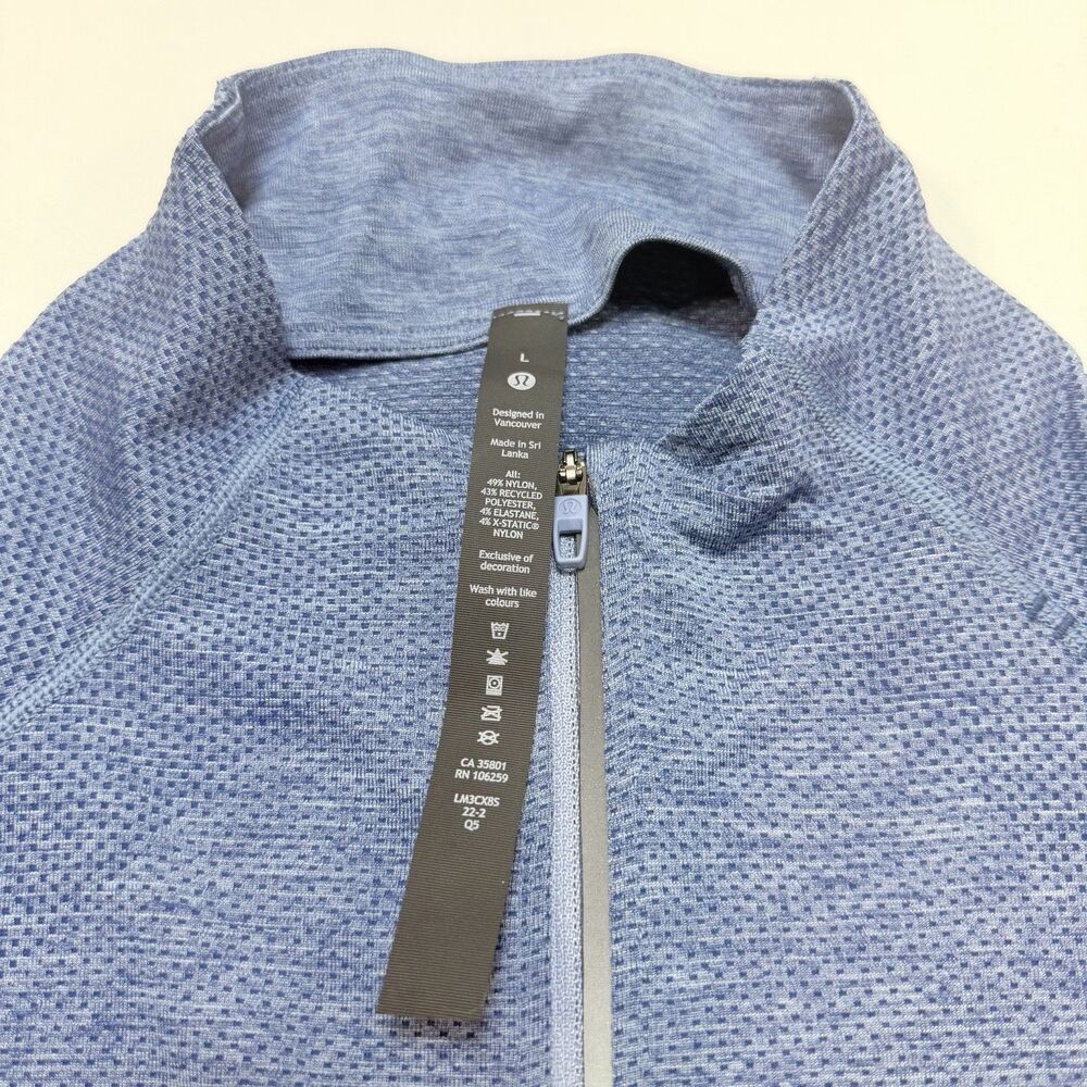 NWT Lululemon Metal Vent Tech 1/2 Zip 2.0 LARGE Tempest Blue Athleisure Running - Picture 8 of 10